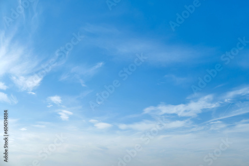 Cirrus clouds in the blue daytime sky