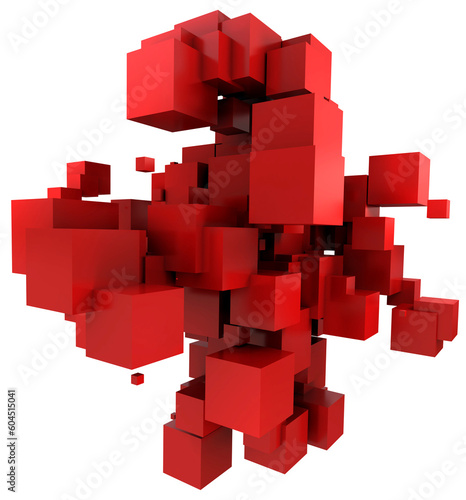 Obraz na plátně Red cubic background