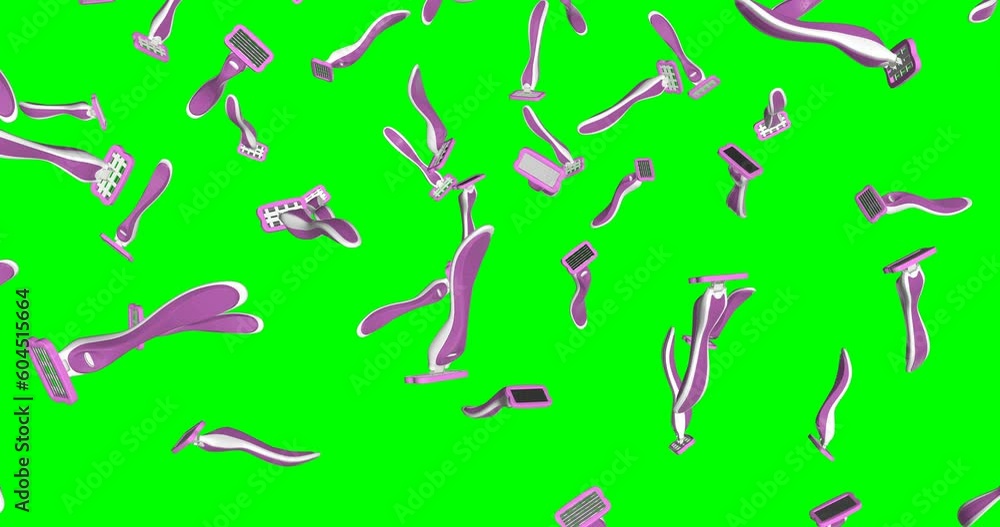 Women's Razors falling slow motion animation Women's Razors falling slow motion animation