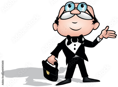 Clerk in a Black Suit with ...