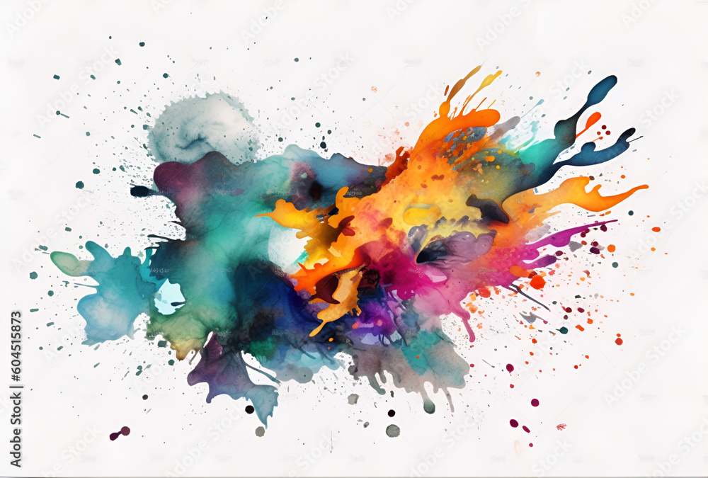 colorful splashes on white colorful splashes on white