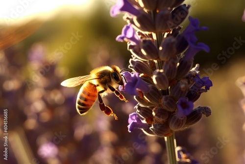 Beautiful scene with a bee ...