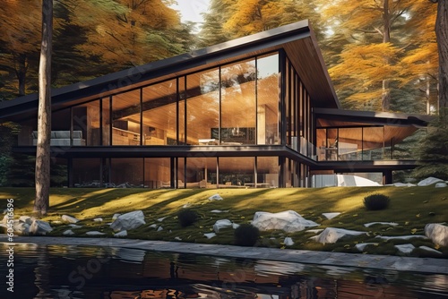 Modern house with pool in a...