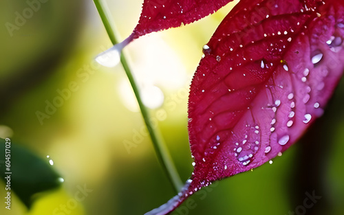 water drops on a red flower