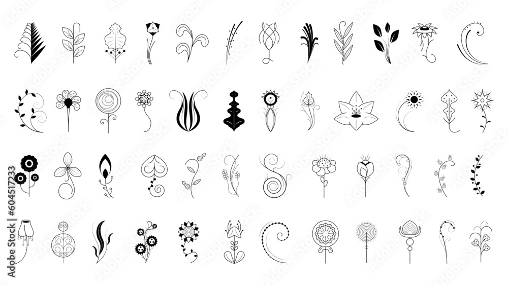 Big Abstract Set Doodle Elements Hand Drawn Collection Botanic Herbal Flora Leaf Branch Vine Flower Plant Elements F Vector Desgin Style Big Abstract Set Doodle Elements Hand Drawn Collection Botanic Herbal Flora Leaf Branch Vine Flower Plant Elements F Vector Desgin Style