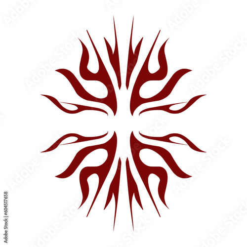 Maroon color tribal design illustration. Perfect for tattoos  stickers  icons  logos  hats  wallpaper elements