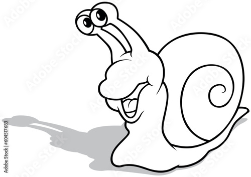 Drawing of a Smiling Snail