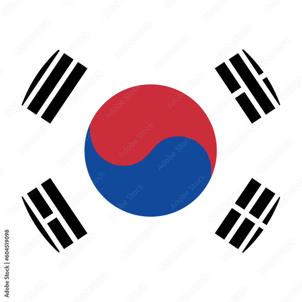 Flag of South Korea. South Korea flag in circle - obrazy, fototapety, plakaty 