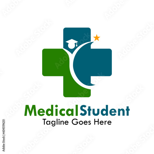 Medical student design logo template illustration