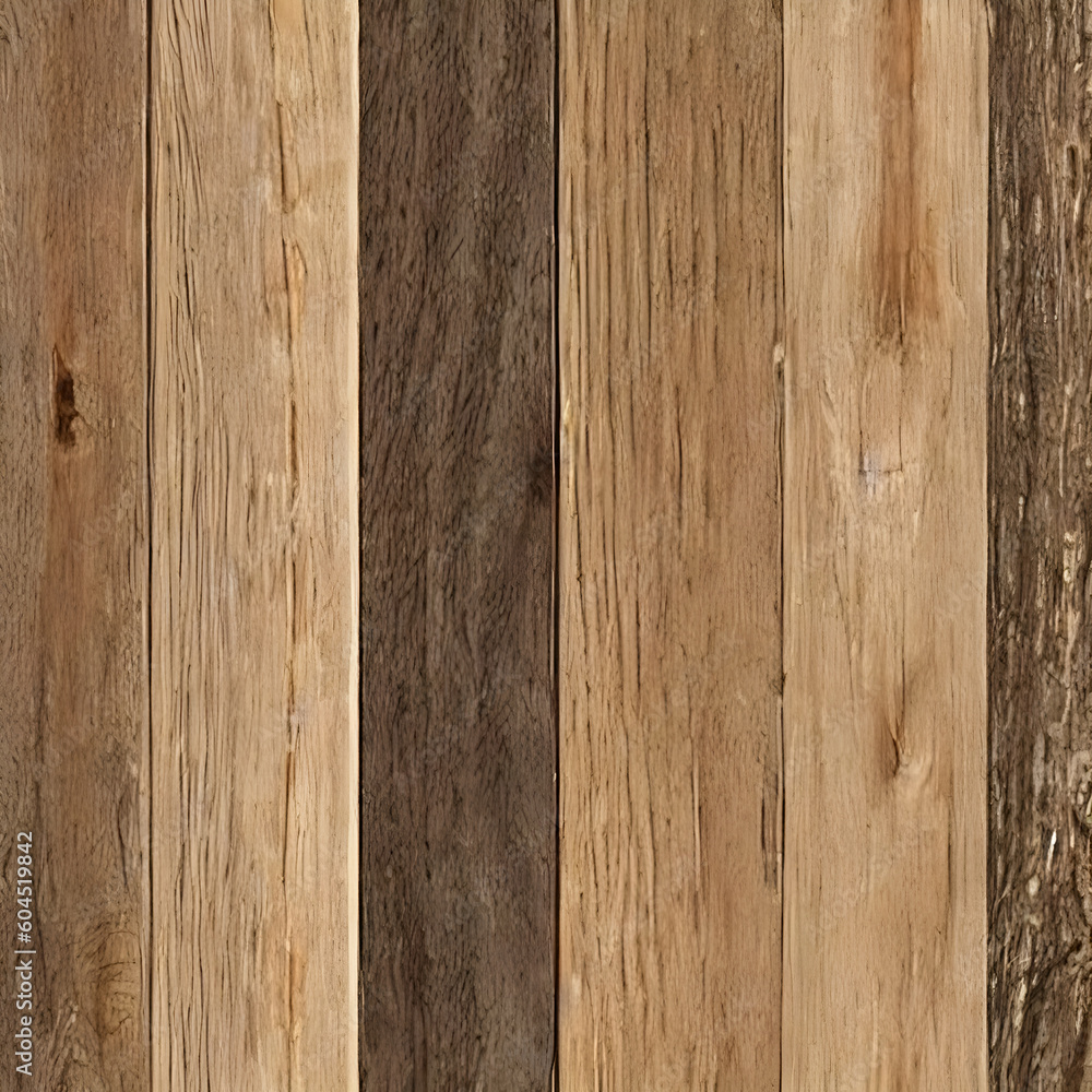 Fototapeta premium Hickory oak wood texture plank background . wooden texture. Generative AI