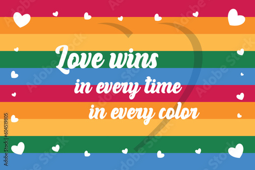 Pride LGBT vector banner Love wins