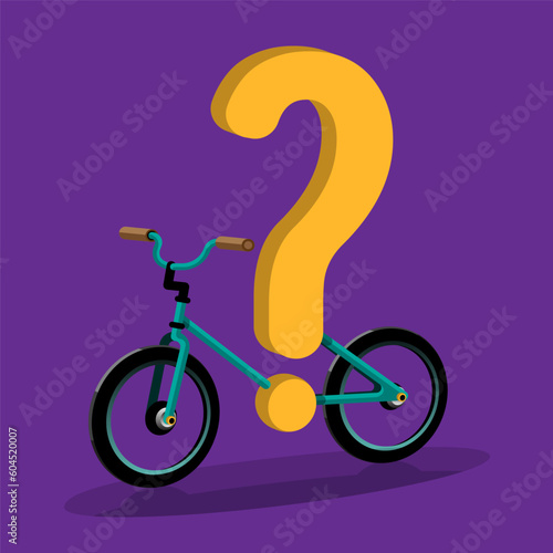 A riddle guess who rode this bike. Flat vector illustration design