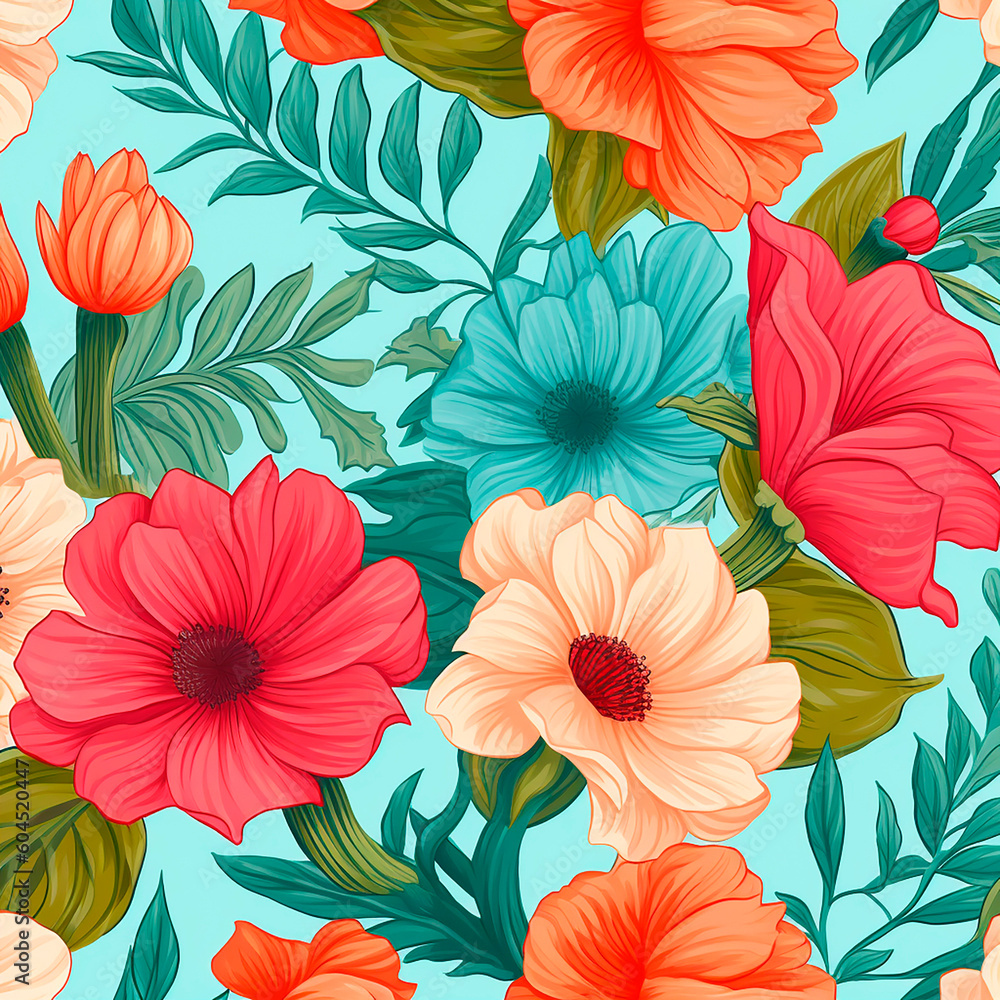 background with flowers created with Generative Ai technology background with flowers created with Generative Ai technology