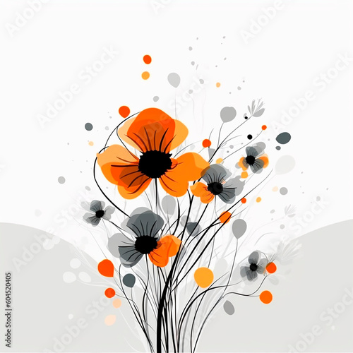 background with flowers created with Generative Ai technology