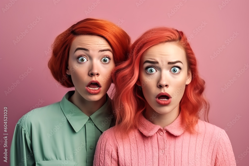 Zwei Frauen sind überrascht KI Zwei Frauen sind überrascht KI