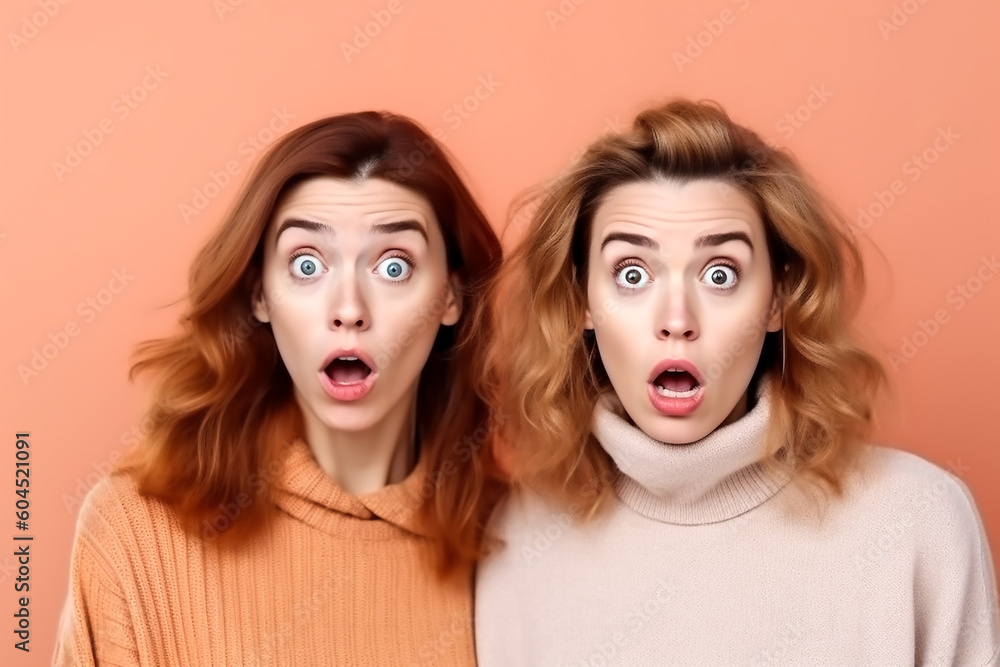 Zwei Frauen sind überrascht KI