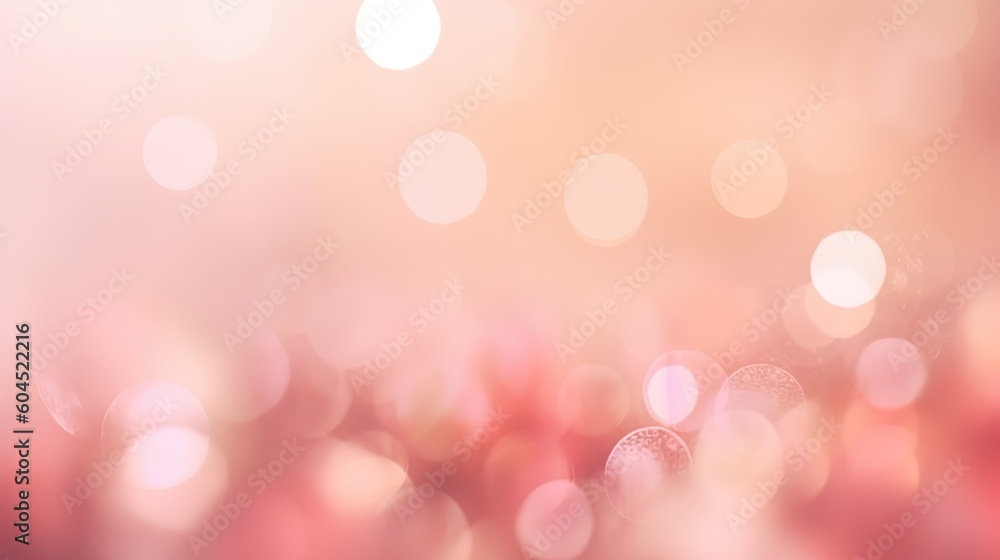 Abstract of bokeh pink pastel background glitters shimmering blur spot lights Bokeh Shiny rose gold light background texture