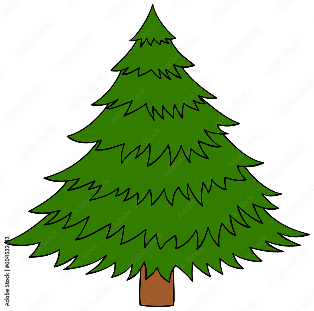 Cartoon pine tree icon. Cartoon pine tree icon.