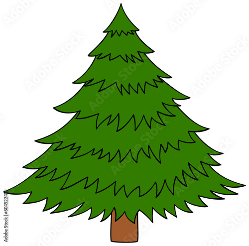 Cartoon pine tree icon. 
