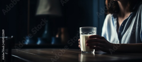 Wallpaper Mural Woman with a glass of milk. Generative Ai Torontodigital.ca