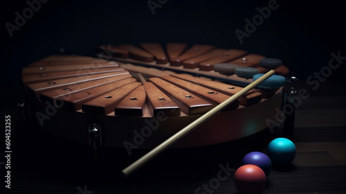 Foto Musical percussion instrument with sticks. Generative Ai