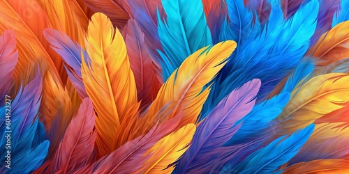 Abstract colorful feather pattern background Created with generative Ai © Sanuar_husen