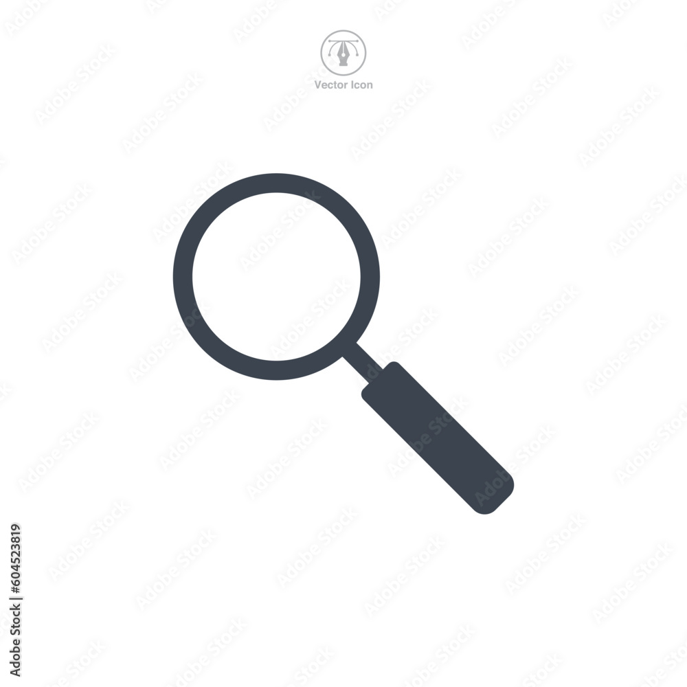 Magnifying Glass icon symbol template for graphic and web design collection logo vector illustration Magnifying Glass icon symbol template for graphic and web design collection logo vector illustration