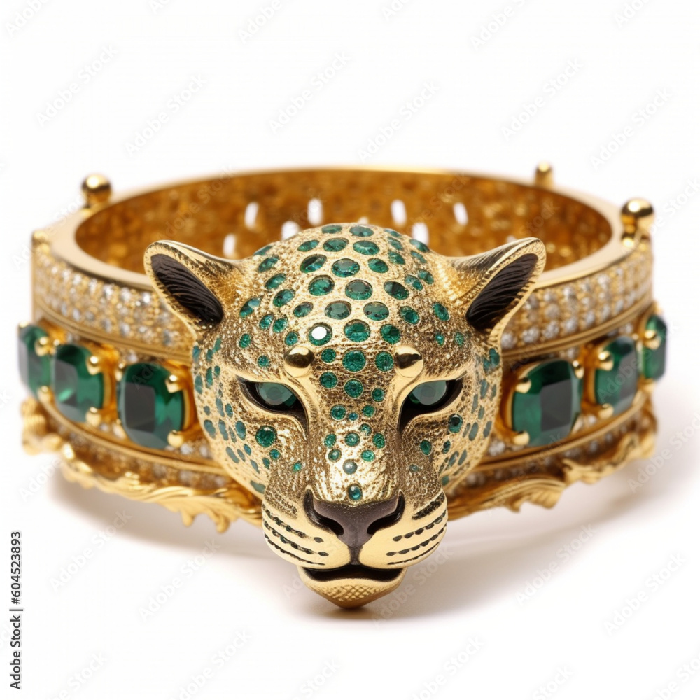 Ampu Leopard Gold and Emerald Green Bracelet Ampu Leopard Gold and Emerald Green Bracelet