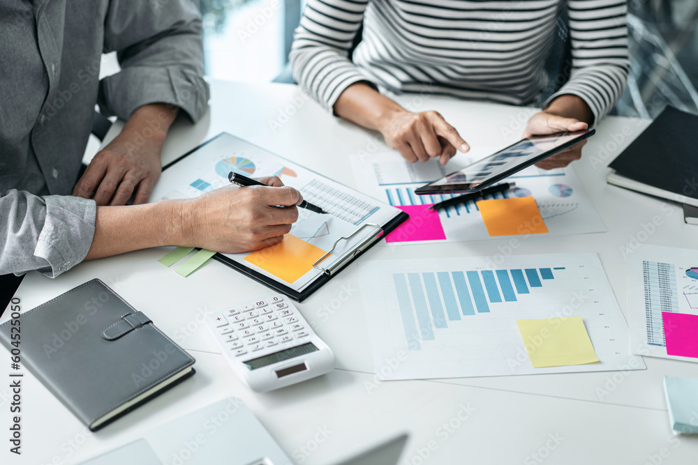 Business team colleagues consultation and discussion marketing p Business team colleagues consultation and discussion marketing p