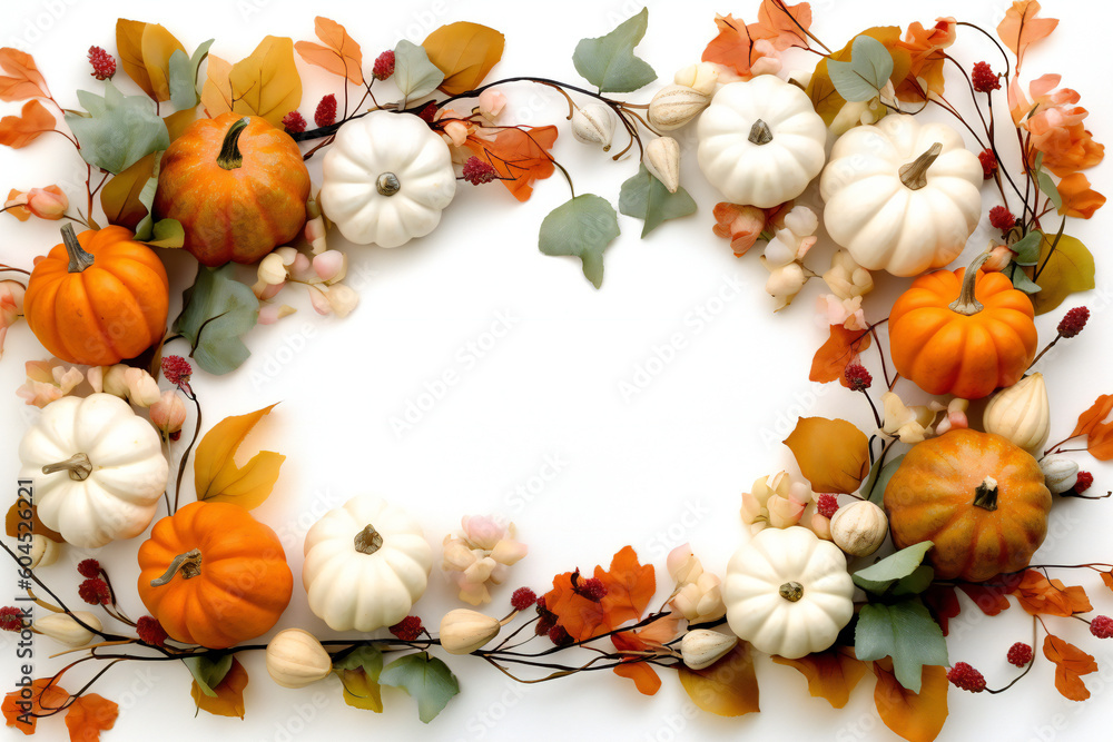 Autumn fruit frame, generated with AI. Autumn fruit frame, generated with AI.
