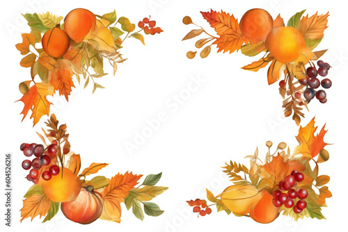 Autumn fruit frame, generated with AI.