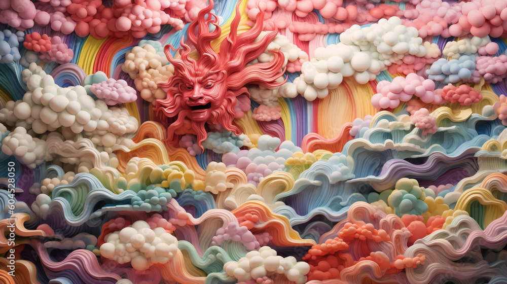 Fototapeta premium Rainbow illustration mural concept