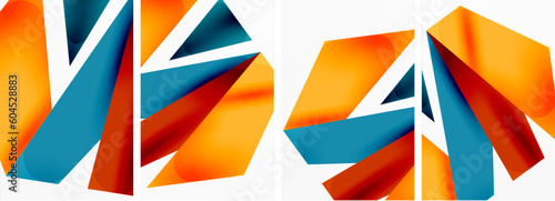 Vector illustrations of abstract geometric background designs for poster, wallpaper or landing page