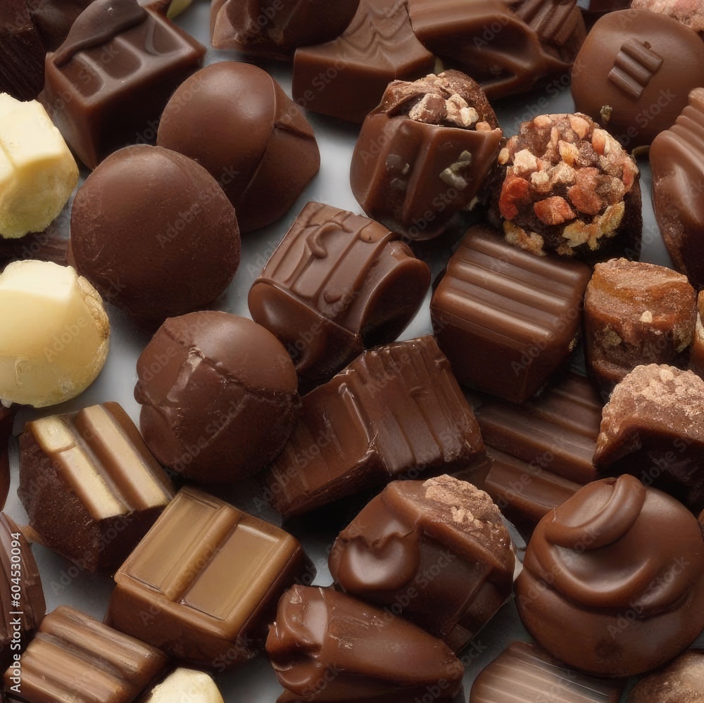 Heap of assorted chocolates.Texture from different chocolates. Heap of assorted chocolates.Texture from different chocolates.