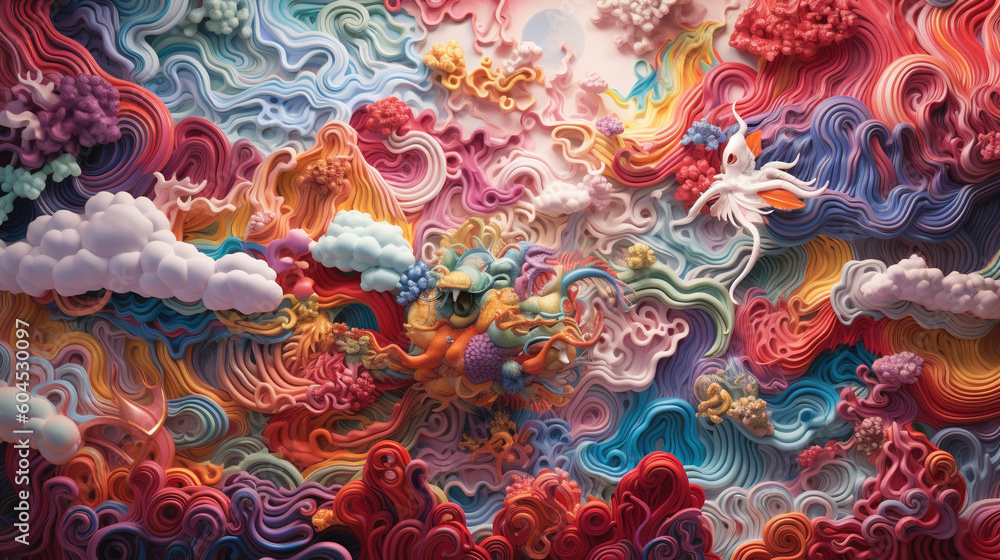 Rainbow illustration mural concept Rainbow illustration mural concept