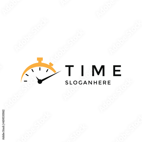 Clock logo design modern creative idea
