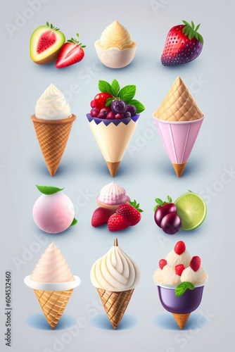 ice cream with fruits