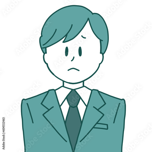 Illustration of a businessman with a troubled face