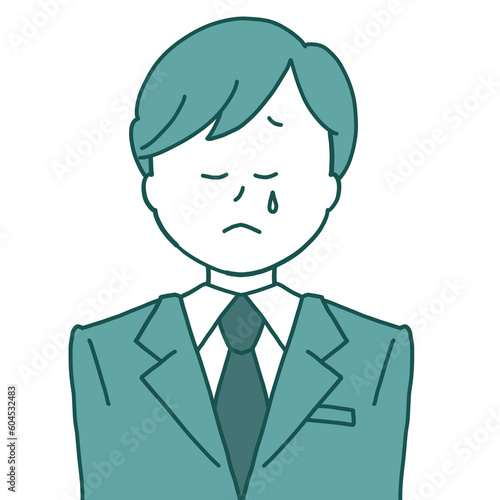 Illustration of a businessman who sheds tears