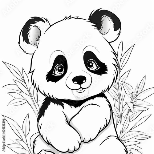 Coloring page for kids style of coloring bookcute baby  photo