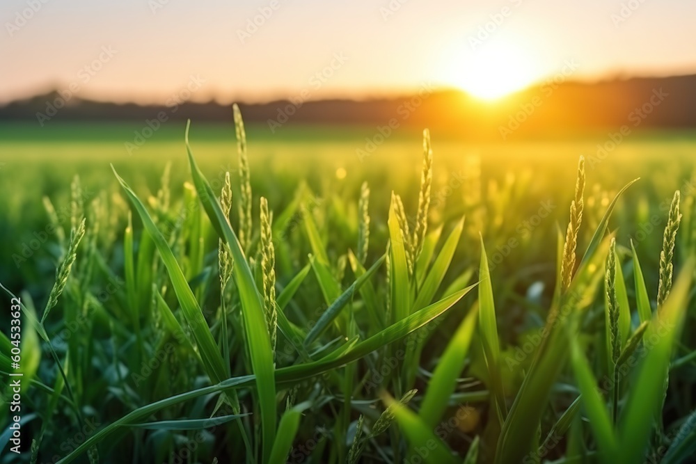 Beautiful Green Field Of Young Wheat