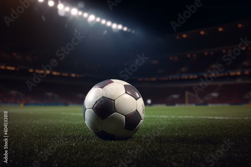 Football ball pitch in light. Generate Ai © nsit0108