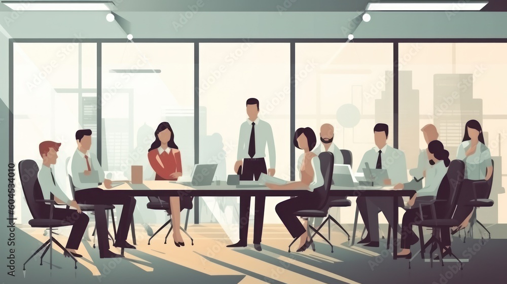 illustration of business meeting