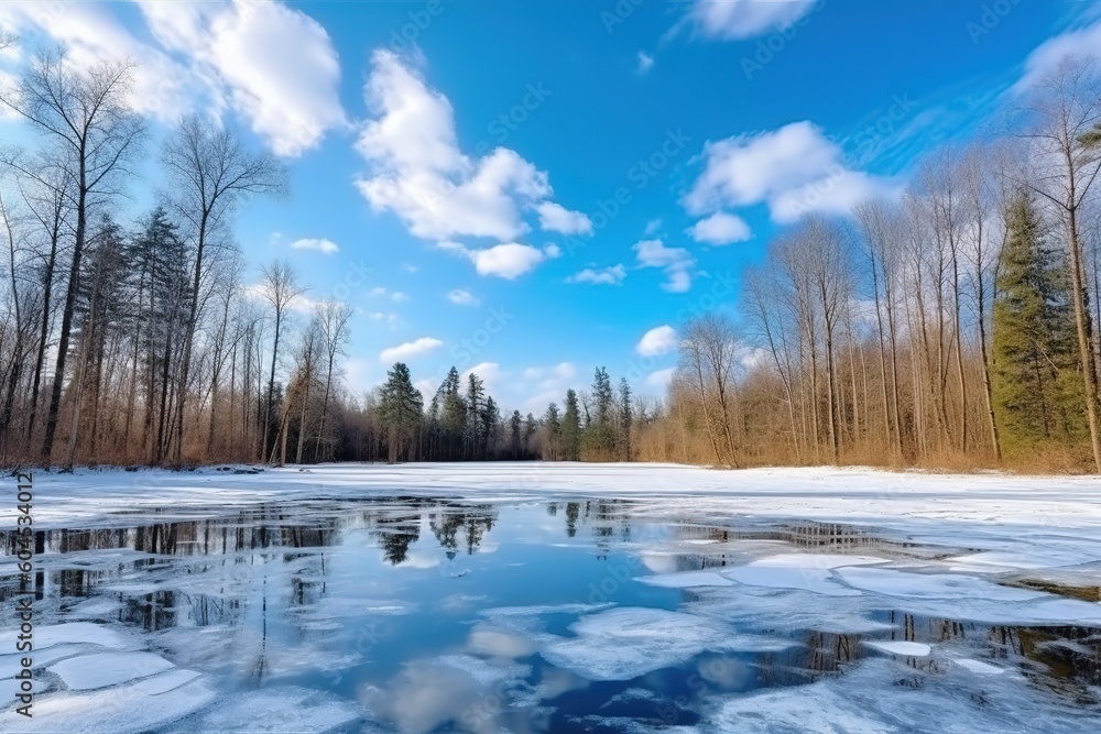 Frozen Ice Lake in Winter Frozen Ice Lake in Winter