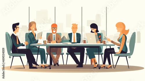 illustration of business meeting