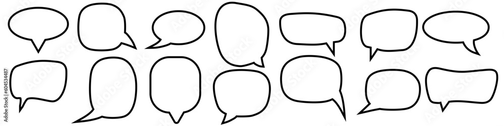 Speech bubbles icon vector set. massage icon vector set. chat symbol or logo. Speech bubbles icon vector set. massage icon vector set. chat symbol or logo.