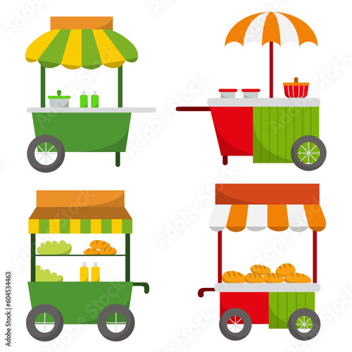 Set of various market cart for graphic designer vector