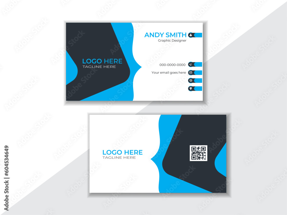 Business card Design,double sided business card,Minimalist Visiting Card .template