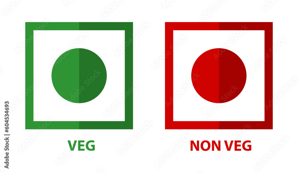 illustration vector icon of veg or non veg easy to use and edit. vector illustration for veg and non veg icon in neumorphism style. illustration vector icon of veg or non veg easy to use and edit. vector illustration for veg and non veg icon in neumorphism style.