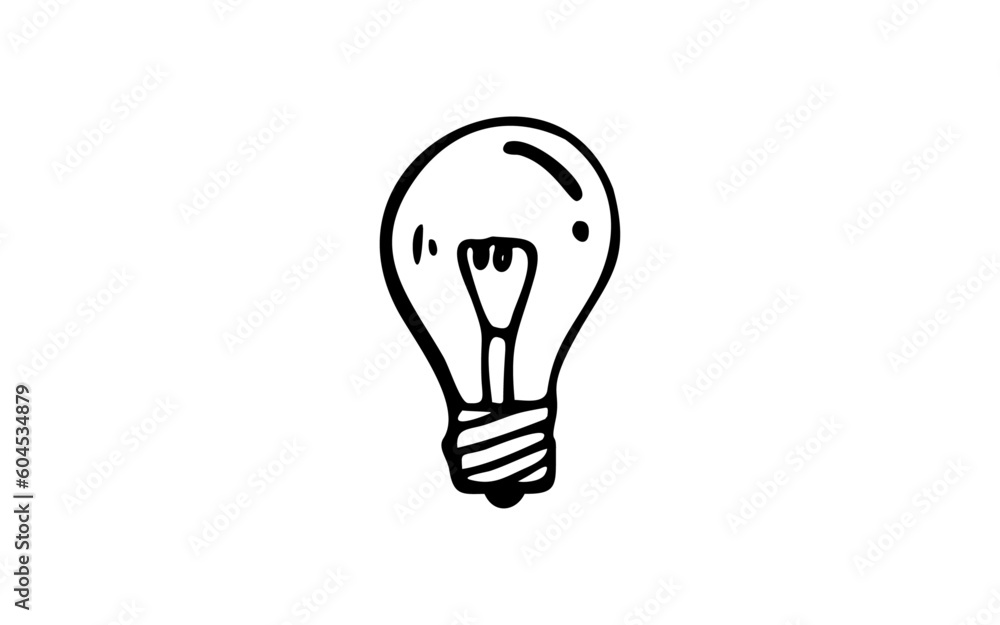 A BULB Doodle art illustration with black and white style. A BULB Doodle art illustration with black and white style.